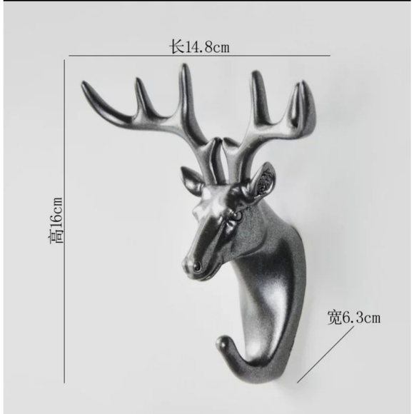 🧡5 ⭐ rated🧡METALLIC BLACK DEER Shaped wall hook - Picture 2 of 8
